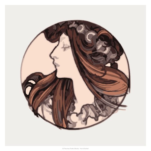 Art Nouveau Profile (Mucha), painted