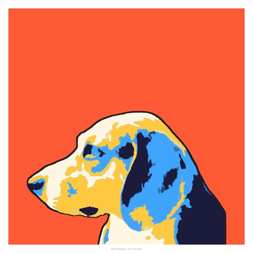 Pop Art Beagle, painted