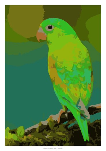 Green Parakeet, painted