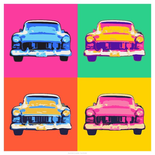 Pop Art Bel Air (4 panels), painted