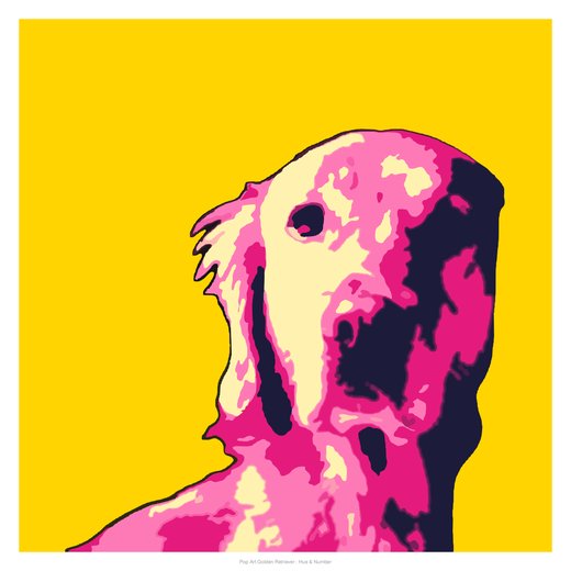 Pop Art Golden Retriever, painted