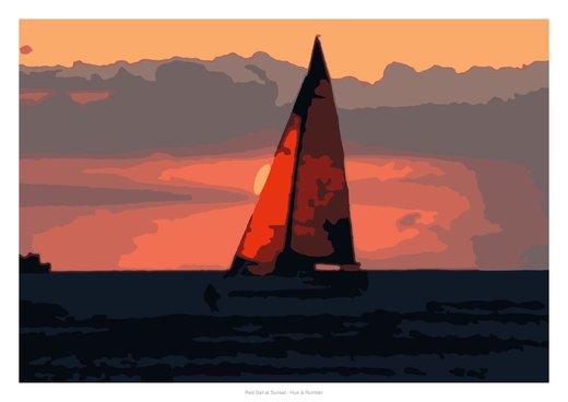 Red Sail at Sunset, painted