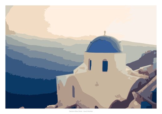 Santorini Blue Dome, painted