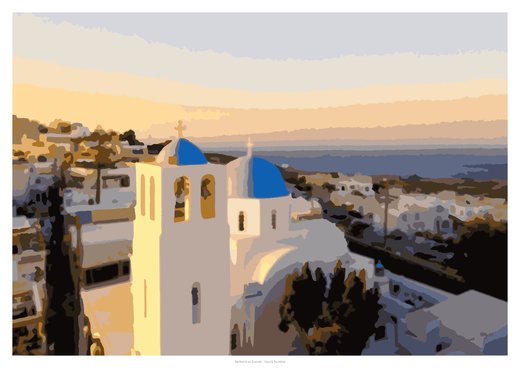 Santorini at Sunset, painted