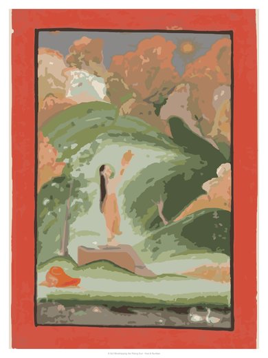 A Girl Worshipping the Rising Sun, painted