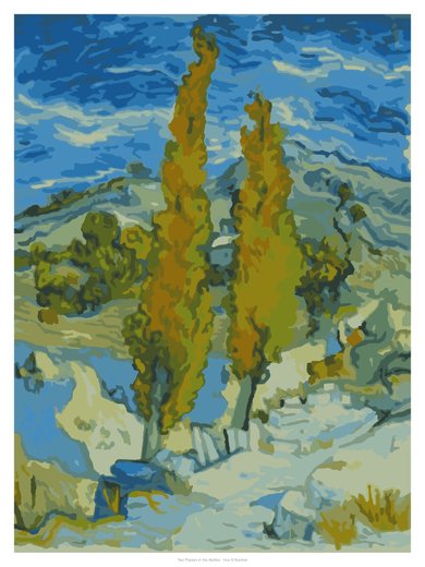 Two Poplars in the Alpilles, painted