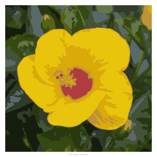 Yellow Hibiscus, painted