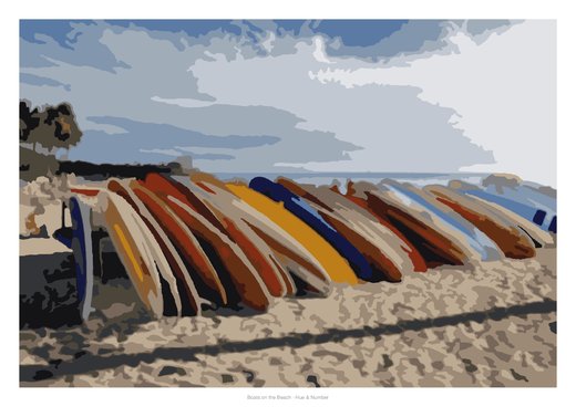 Boats on the Beach, painted