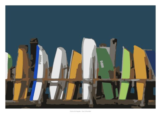 Colourful Kayaks, painted