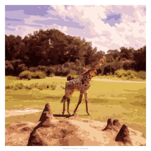 Giraffe Calf on the Savanna, painted
