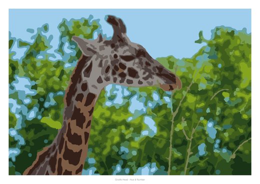 Giraffe Head, painted